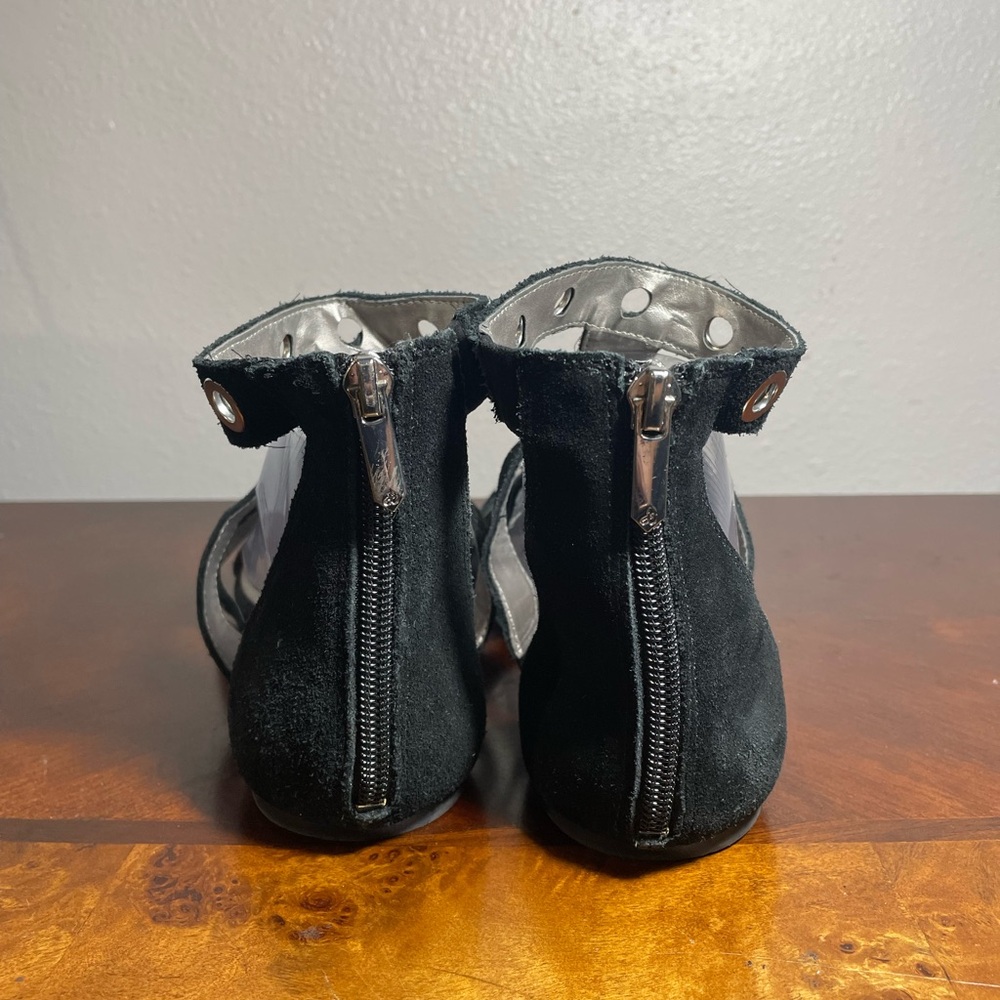 Sam Edelman Gladiator Sandal with silver grommets and zipper closure - Picture 4 of 7
